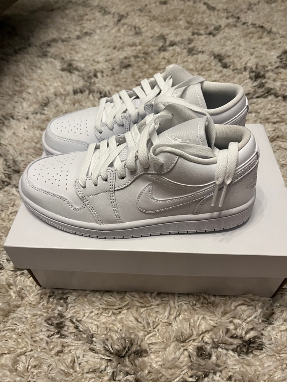 Womens Nike Air Jordan 1 Low. White. White. US size 6.5. New in box.